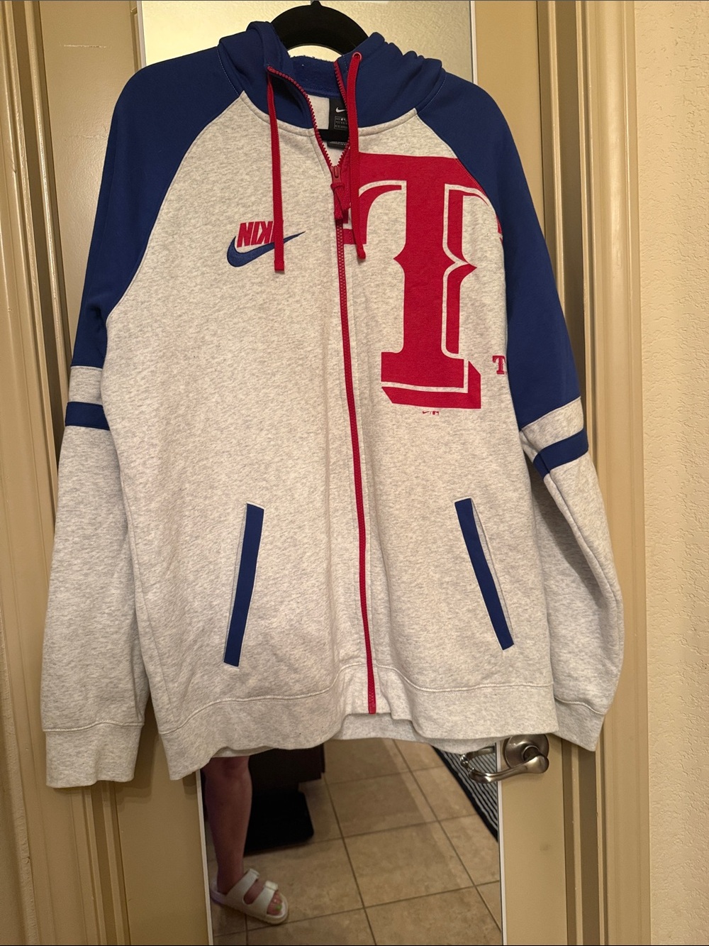 Nike Gray, Royal Blue & Red Full-Zip Hoodie